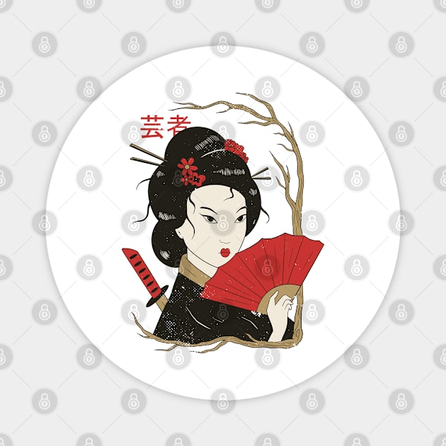 GEISHA ILLUSTRATION Magnet by madeinchorley